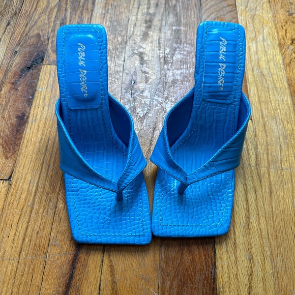 Public Desire Shoes - NEVER WORN - Public Desire Harlie mules in blue croc